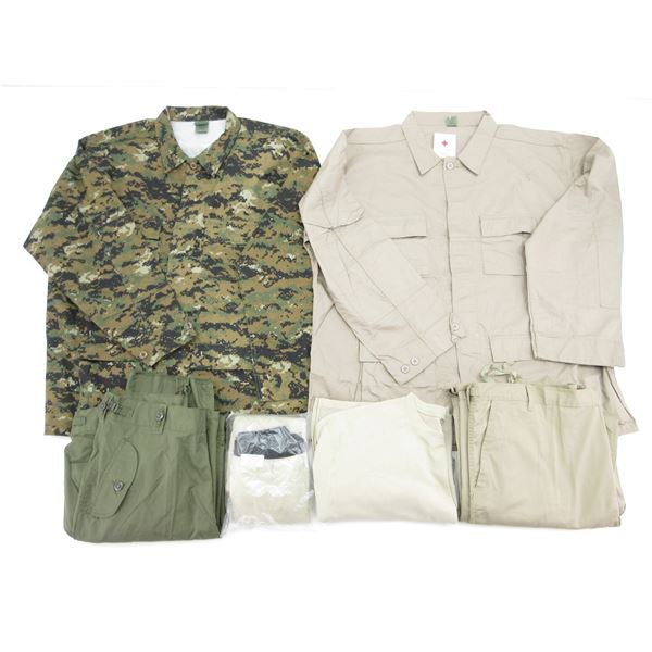 ASSORTED MILITARY UNIFORM CLOTHING LOT