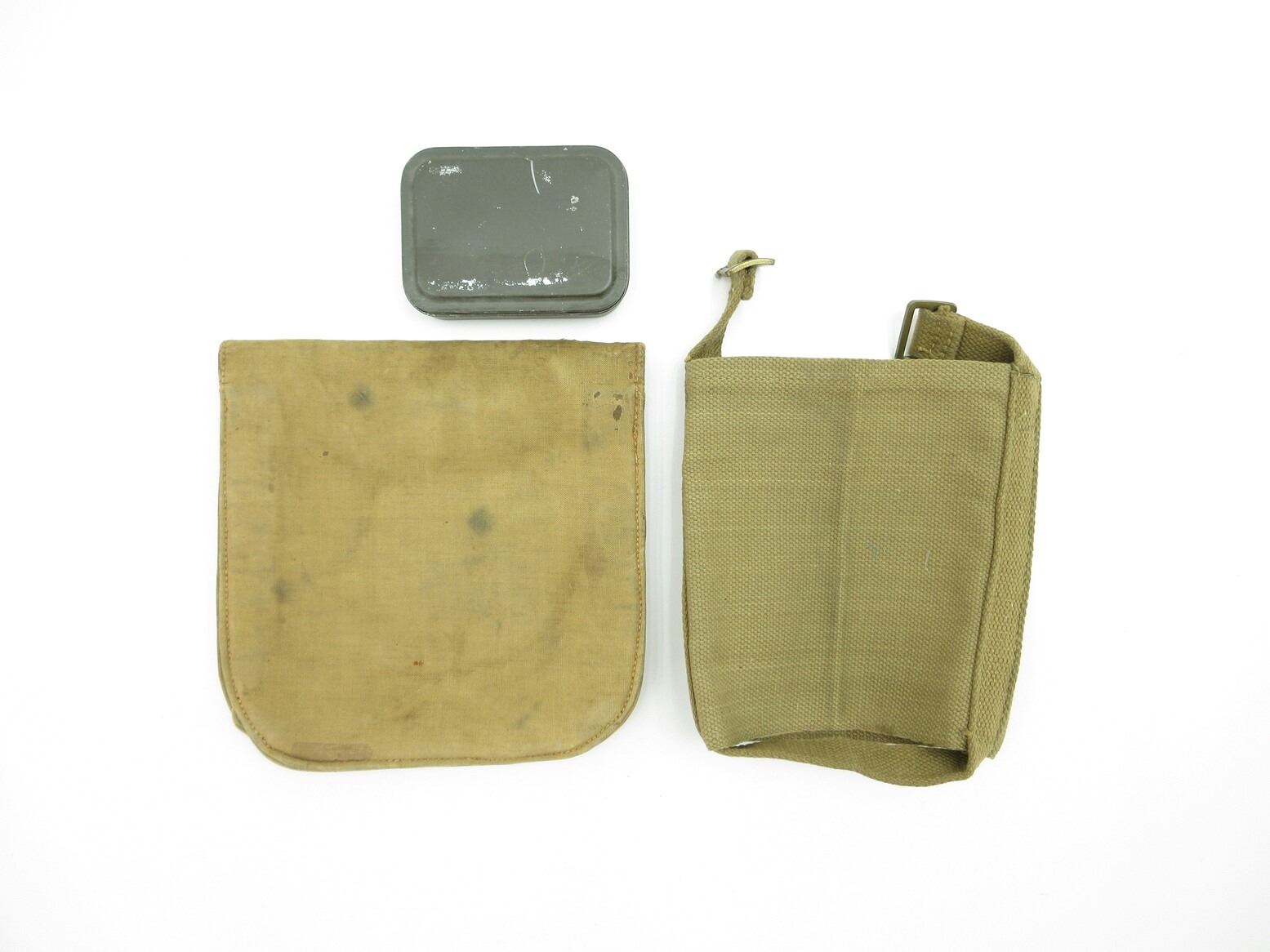 Old Post Shell Pouch WWII / POST-WWII POUCHES AND CLEANING KIT LOT