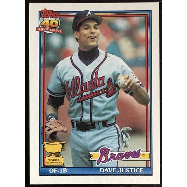 1991 TOPPS DAVE JUSTICE ROOKIE CARD
