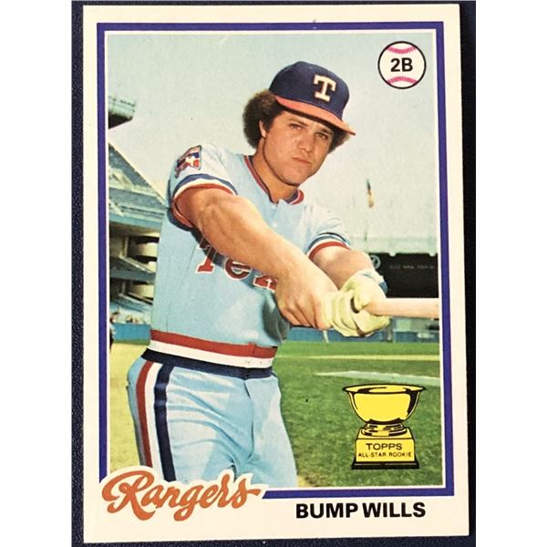 1978 TOPPS BUMP WILLS ROOKIE CARD