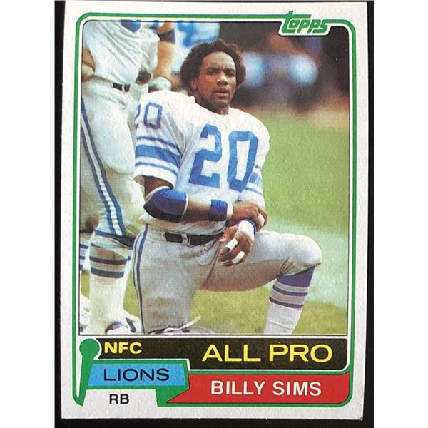 1981 TOPPS BILLY SIMS ROOKIE CARD
