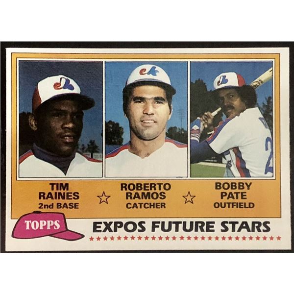 1981 TOPPS TIM RAINES (HOF) ROOKIE CARD