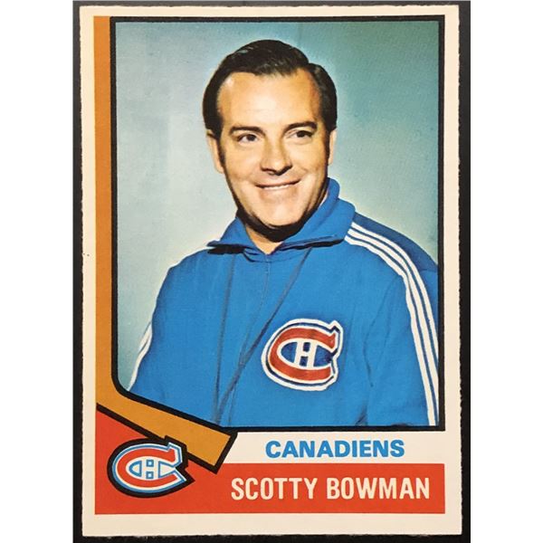 1974-75 O-PEE-CHEE SCOTTY BOWMAN (HOF) ROOKIE CARD