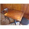 Image 2 : Square Wooden Table 29" x 24" & 2 Chairs w/ Upholstered Seats
