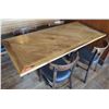 Image 1 : Rectangular Wooden Table 66" x 29" X 30"H & 4 Chairs w/ Upholstered Seats