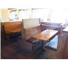 Image 2 : Qty 2 Wooden Tables w/ Booth Bench Seats 148" x 68" x 42"H  (freestanding tables-don't mount to wall