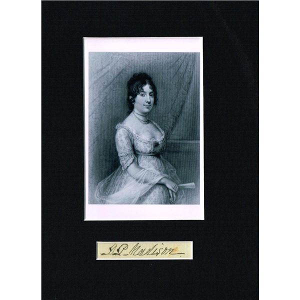 Dolly Madison signature. (1768-1849).