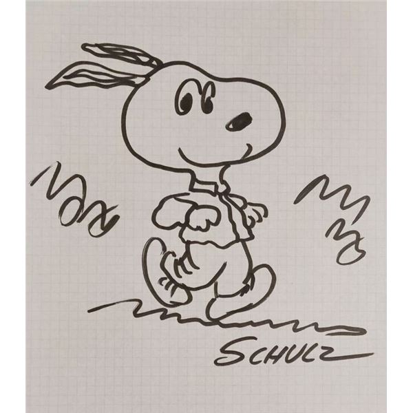 Charles Schulz drawing of Snoopy.