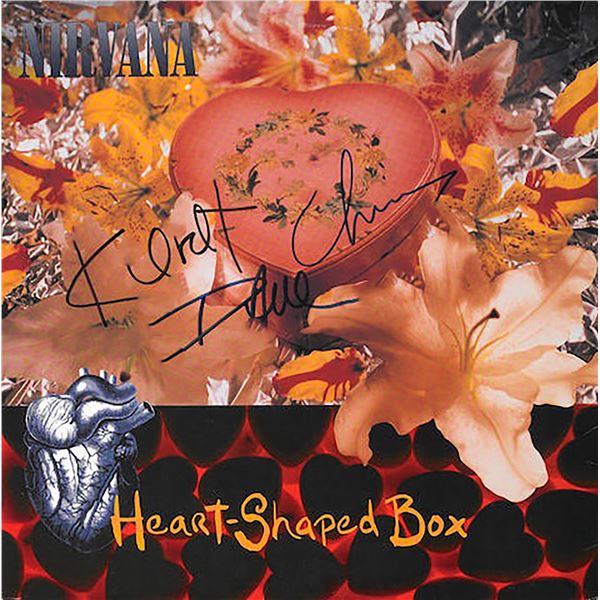 Nirvana signed record of 'Heart-Shaped Box'.