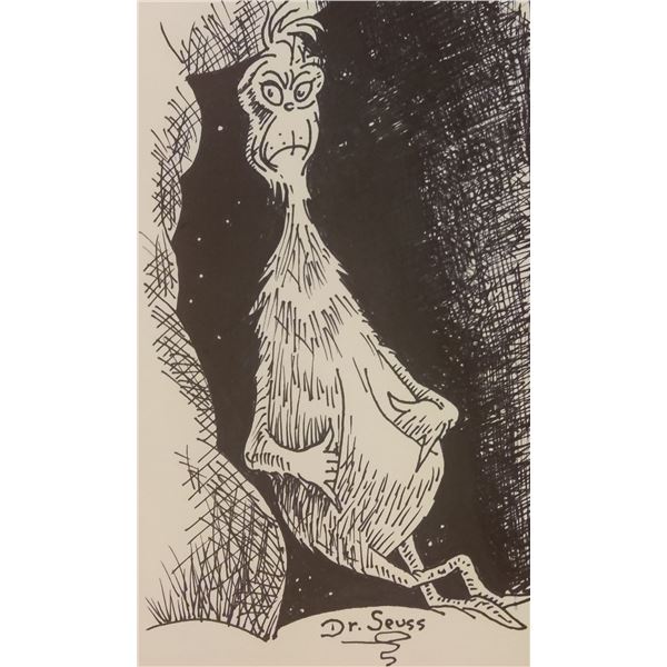 Theodor Geisel (Dr Seuss) drawing of the Grinch.