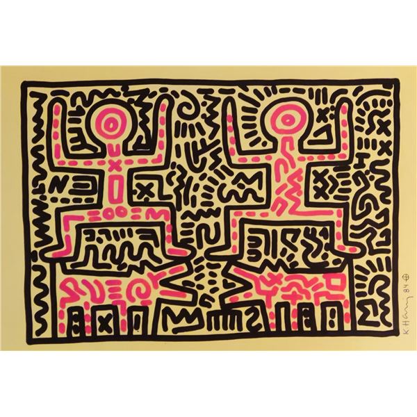 Keith Haring hand drawing and signed untilted Artwork. With ESTATE letter.