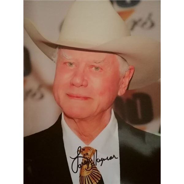 Larry Hagman signed photograph. 1931-2012.