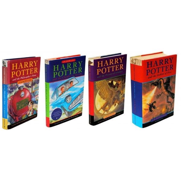 Collection of 1st Edition Harry Potter books signed by J.K. Rowling.