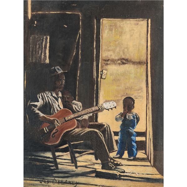 Joseph Delaney O/B Genre Scene, Man with Child