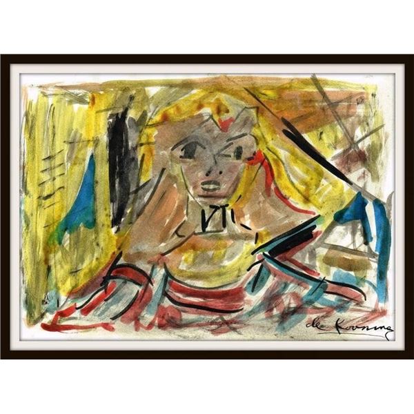 Willem De Kooning signed drawing Untitled 1904-1997.