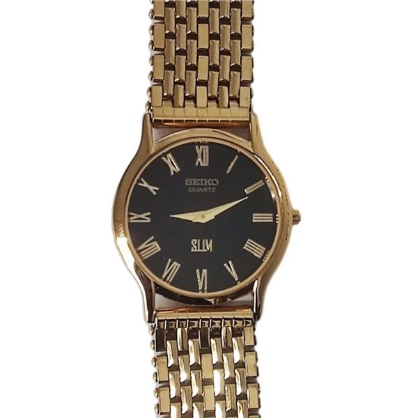 Seiko Slim Gold Coloured Watch, Vintage.