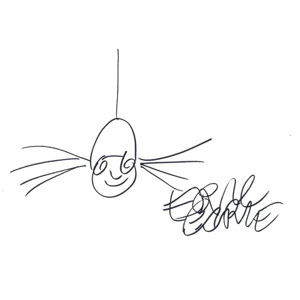 Eric Carle signed The very busy spider drawing.