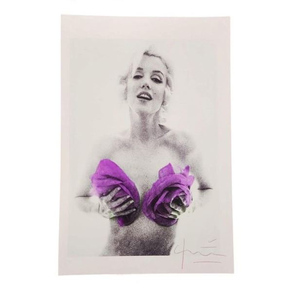 Bert Stern signed Marilyn Monroe classic purple roses photographer.