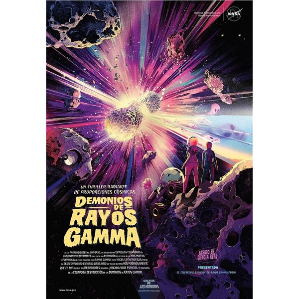 Demonios de Rayos Gamma (Gamma Ray Demons) NASA Spanish poster.