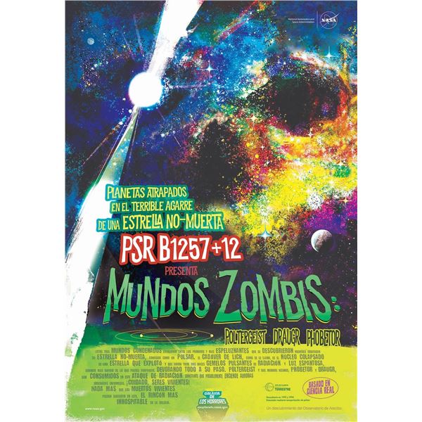 NASA: Mundos Zombis (Zombie Worlds) Spanish Poster.