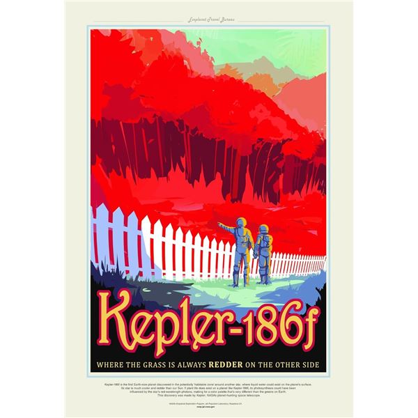 NASA Kepler 186f Space Travel Poster