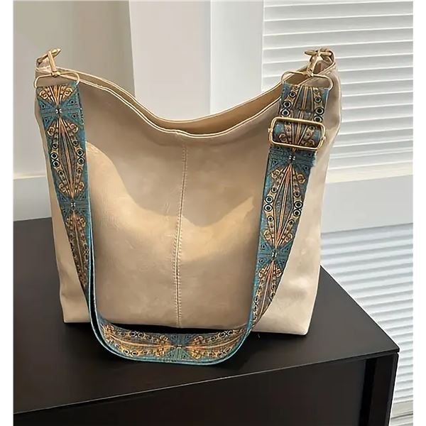 Brand new Bohemian Style Women's Shoulder Bag in cream.