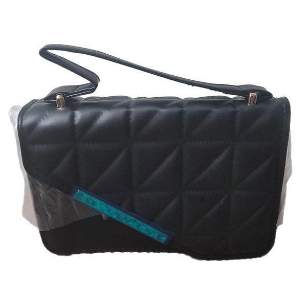 Brand new black PU leather quilted occasions bag.