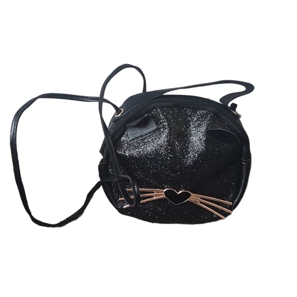 Brand new small black rainbow glitter cat effect crossbody bag.