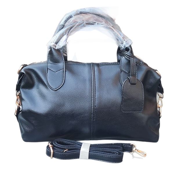 Brand new Black PU leather bowling tote bag.
