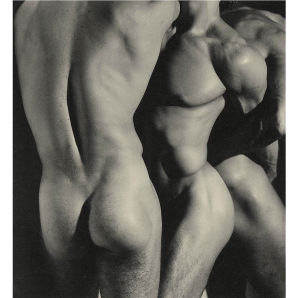 Photographer Herb Ritts signed Three Male Torsos, 1986 photo.