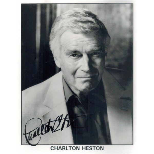 Charlton Heston signed photograph.