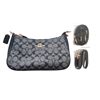 Image 1 : New Coach Teri Grey shoulder bag with pattern - canvas with fabric lining.