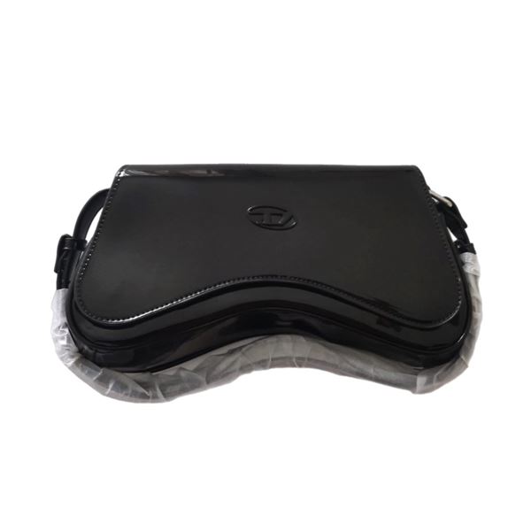 Brand new Diesel Black glossy crossbody shoulder bag.