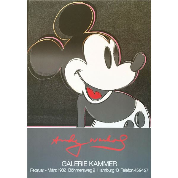 Andy Warhol 'Mickey Mouse' Rare Original 1982 Pop Art Poster Print.