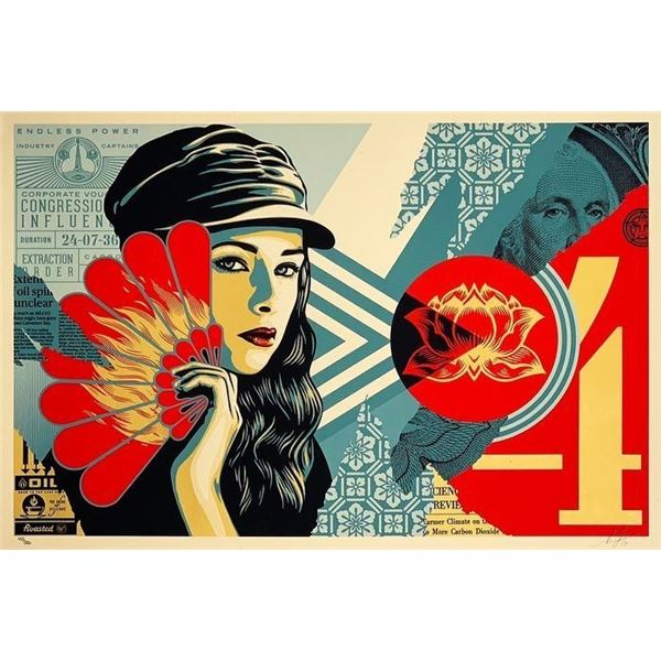 Shepard Fairey - Obey fan the flames.