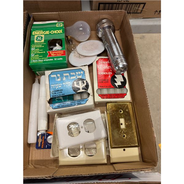 Candles, flashlight, and electrical related