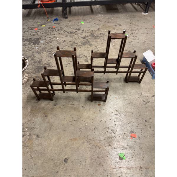 2 wooden stands