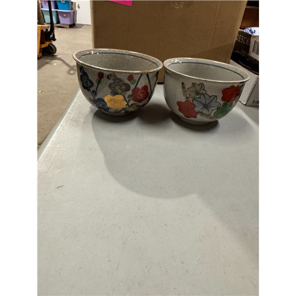 Signed pottery bowls