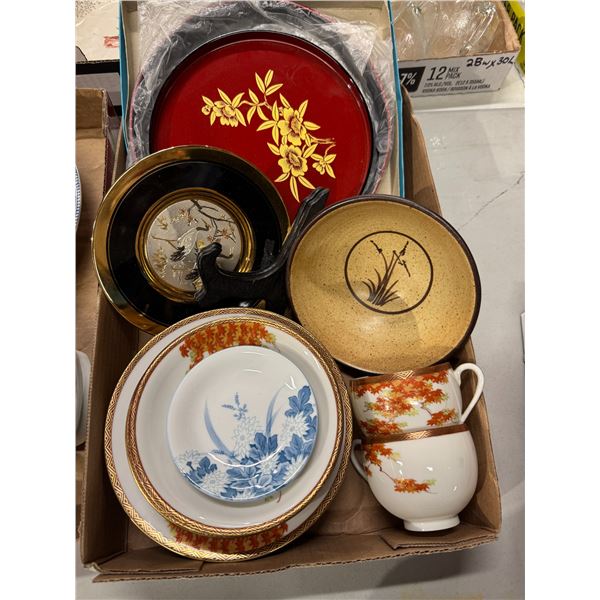 Collectible dishes and pottery bowl