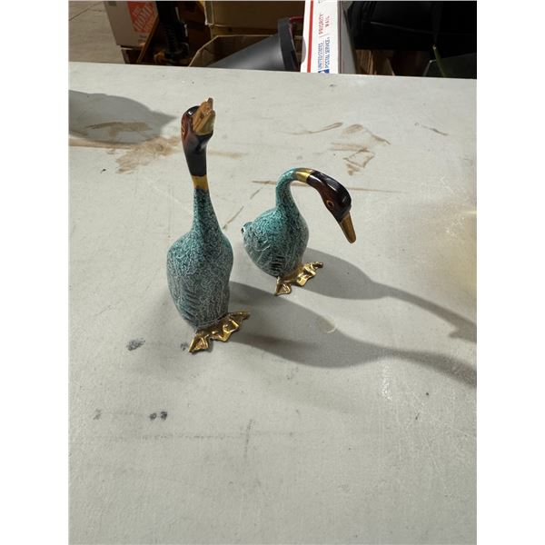 vintage etched brass geese