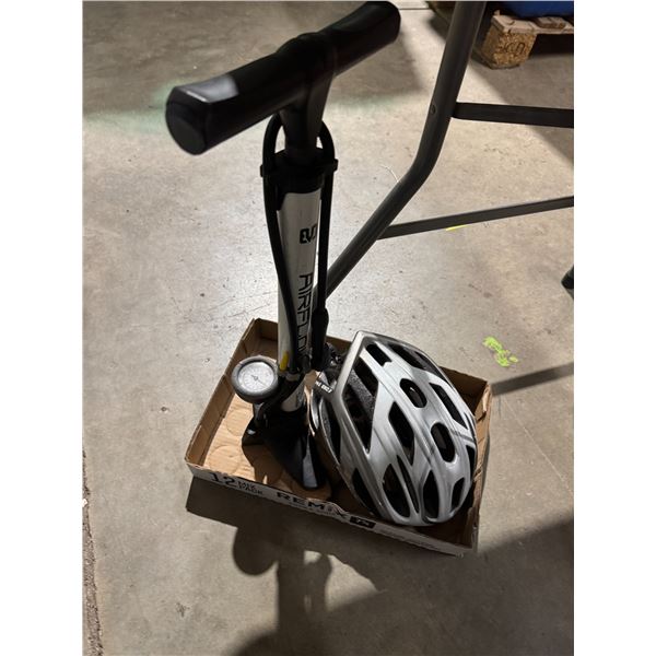 Bike pump and helmet