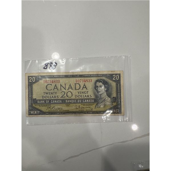 1954 Canada $20 bill