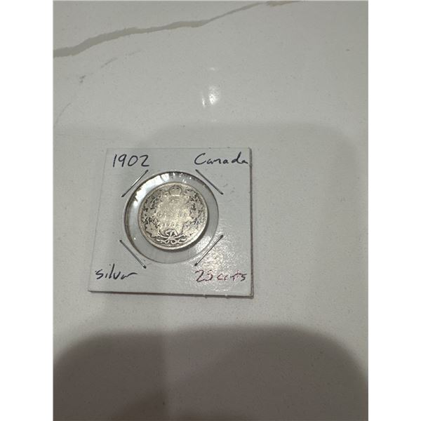 1902 Canada Silver $0.25