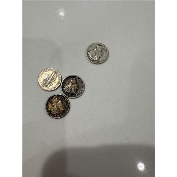 USA silver mercury dimes (4)
