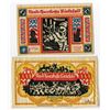 Image 1 : Germany. City of Bielefeld Pair of Silk Stoffgeld Banknotes, 1922