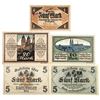 Image 2 : Germany. Halberstadt & Greiz. 1918. Lot of 5 Issued Notgeld Notes.
