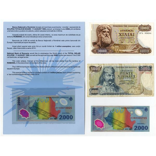 Belgium, Greece, Romania, 1955-99, Group of Issued Banknotes