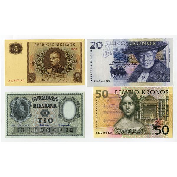 Sweden. Sveriges Riksbank, 1954 to 1996, Group of Issued Banknotes