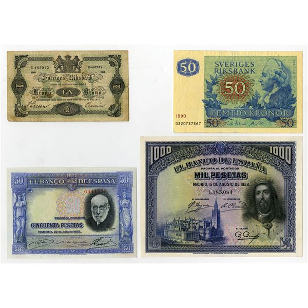 Sweden & Spain. Sveriges Riksbank and Banco de Espana, 1918 to 1990