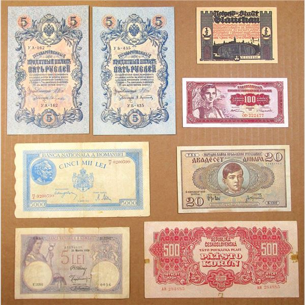 Eastern Europe. Collection of Issued Banknotes, 1909 to 1955
